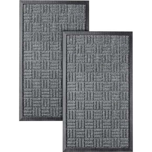 Front Door Mats, 2 Pc Set, 29.5 x 17, All Weather Entry and Back Yard, Indoor - Picture 1 of 8